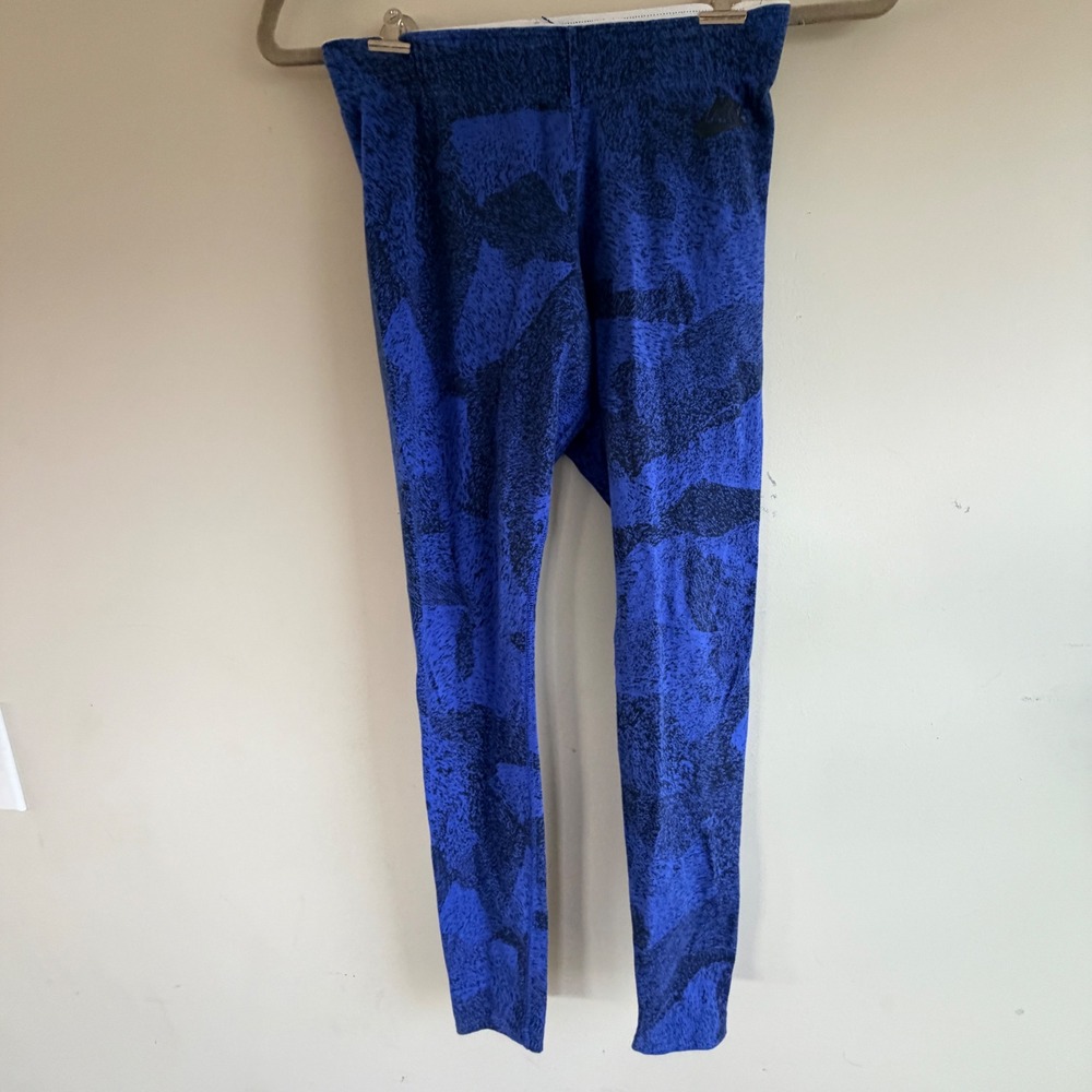 Nike Base Layer Leggings Women Small Blue Black Camo Stretch Gorpcore Cotton